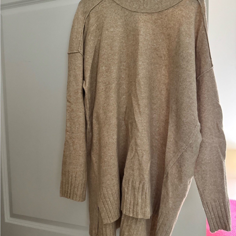 Free People Beige Tunic Sweater